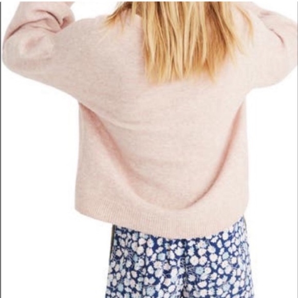 Madewell Gladwell Balloon-Sleeve Pullover Sweater in Heather Rose - Picture 3 of 9